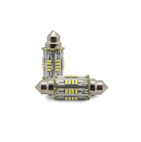 2.5 Watts - 6-12 Volts - C5W - Festoon Led Bulb - SV8.5 - White - D15*42mm - C10W-32L-W - AZLED
